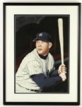 1997 Mickey Mantle New York Yankees 17" x 22" Framed Original Chuck Feist Art Work
