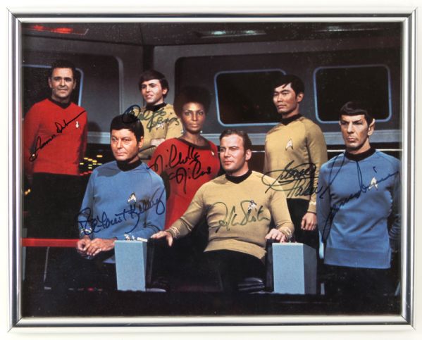 1966 circa Signed Original Star Trek Cast Photo Framed Display 11" x 14" (JSA)