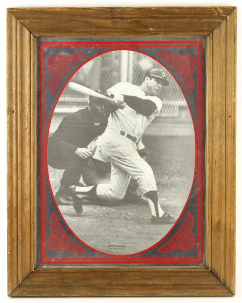 1985 Mickey Mantle Framed Mirror New York Yankees "16 x 20" 