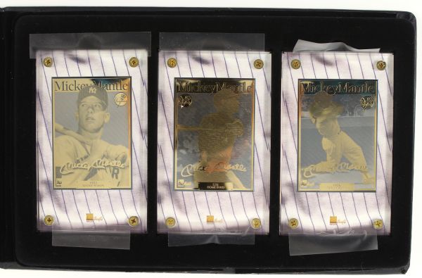 1990s Mickey Mantle New York Yankees Authentic Images 24 Karat Gold Cards - Set of 6 254/278