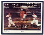 1993 Mickey Mantle Robert Stephens Simons Framed Print 17" x 21" 