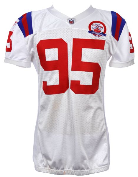 2009 (October 11th) Tully Banta Cain New England Patriots Game Worn Throwback Road Jersey (NFL Auction COA)