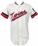 1972 Dick Woodson Minnesota Twins Game Worn Home Jersey (MEARS LOA)