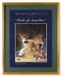 1995 Mickey Mantle New York Yankees 23" x 29" Framed "Thanks For Being There" Poster