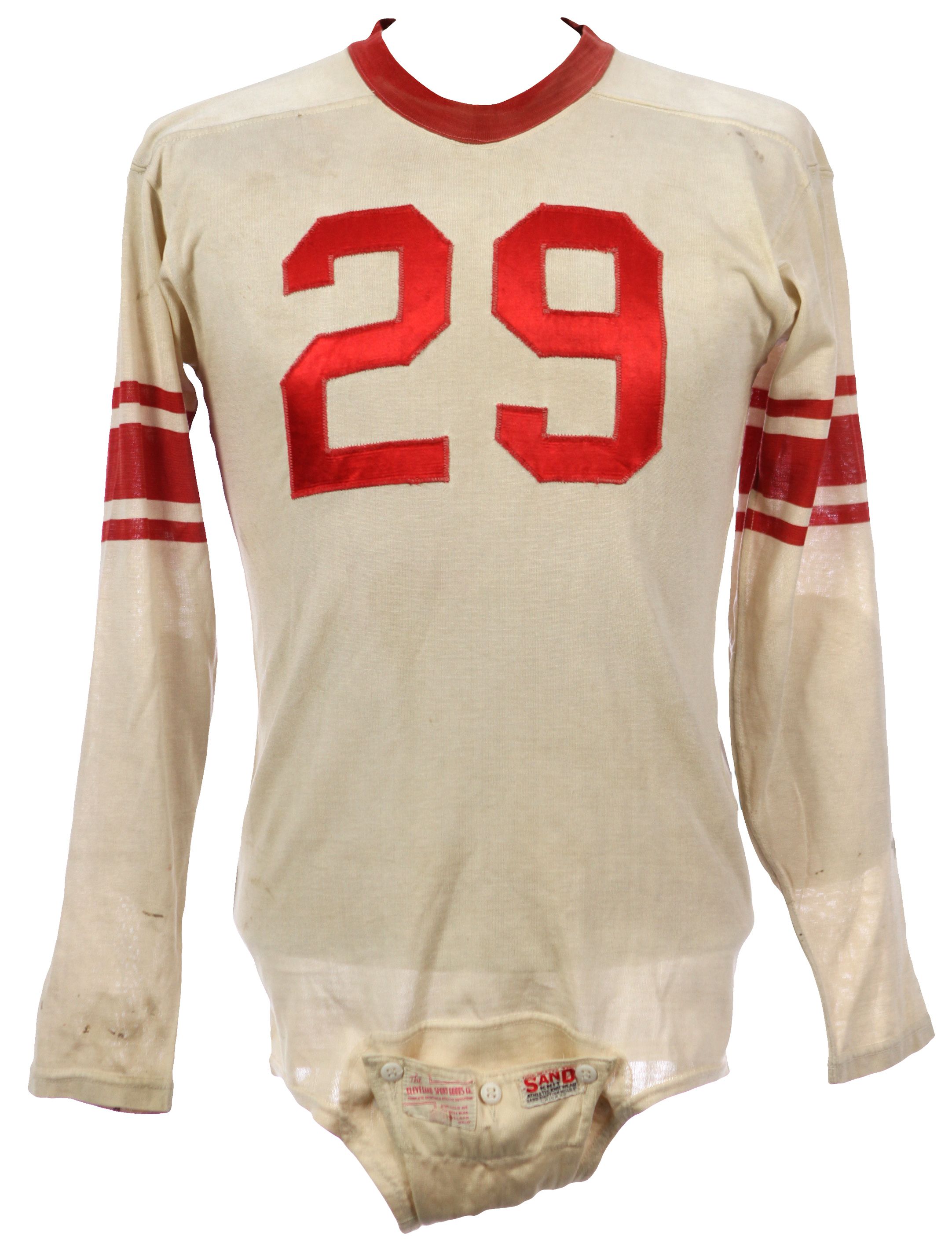 Lot Detail 1960's Sand Knit 29 Durene Game Worn Football Jersey w/ 6
