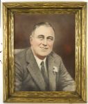 1950s circa Franklin Delano Roosevelt Framed Portrait 21" x 25" 