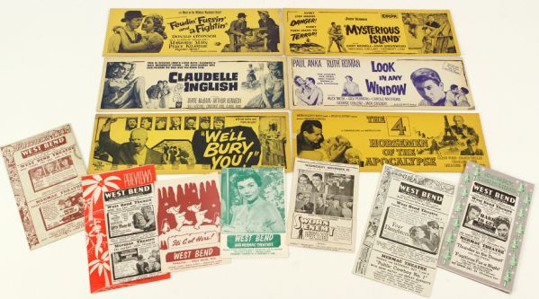 1950s Movie Theatre Preview Programs and Lobby Cards (Lot of 12) 
