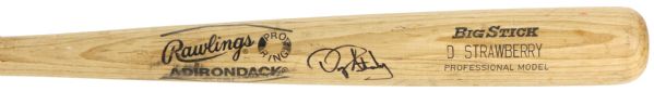 1985 Darryl Strawberry New York Mets Signed Rawlings Adirondack Professional Model Game Used Bat (MEARS LOA/JSA)