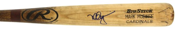1998 Mark McGwire St. Louis Cardinals Signed Rawlings Professional Model Game Used Bat (MEARS LOA/JSA Full Letter) 70 HR Season