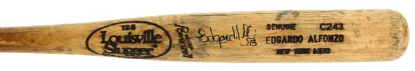 1998 Edgardo Alfonzo New York Mets Signed Louisville Slugger Professional Model Game Used Bat (MEARS LOA/JSA)