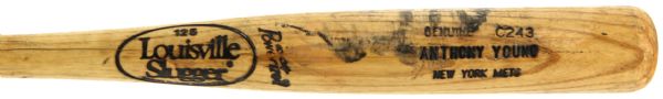 1992-93 Anthony Young New York Mets Louisville Slugger Professional Model Game Used Bat (MEARS LOA)