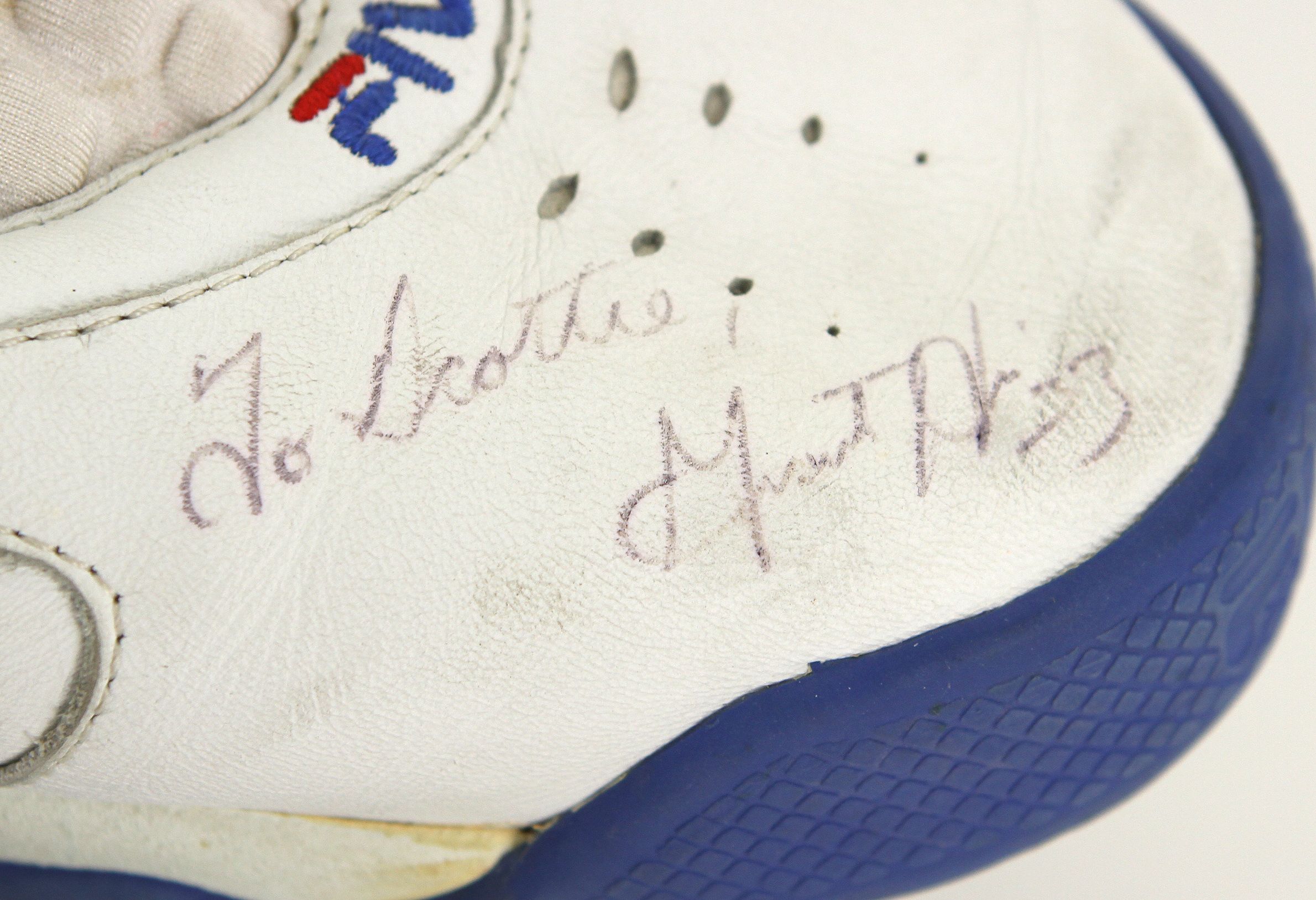 Lot Detail - 1994 Grant Hill Detroit Pistons Signed Game Worn Fila Shoes w/  Ticket Stub & Stat Sheet (MEARS LOA/JSA) Rookie Season