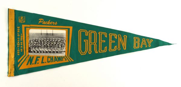 1967 Green Bay Packers World Champions Picture Pennant Full Size 30" 