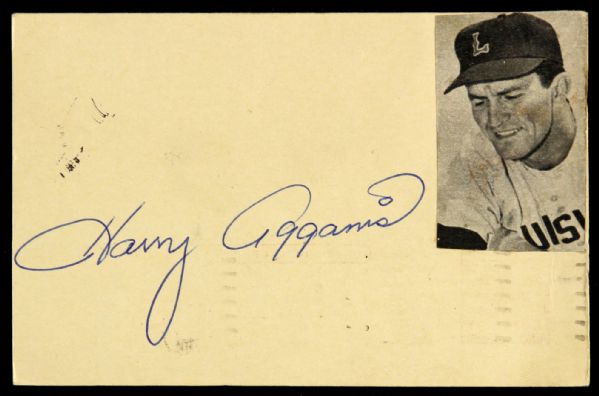 1954 Harry Agganis Boston Red Sox Signed 3" x 5" Index Card (JSA)