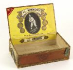 1930s Al Simmons Philadelphia Athletics Milwaukees Favorite HOF Cigar Box 3" x 5 1/2" x 9"