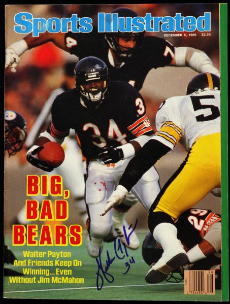 1986 Walter Payton Chicago Bears Signed Sports Illustrated (JSA)