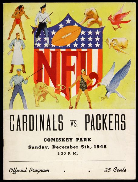 1948 Chicago Cardinals Green Bay Packers Comiskey Park Game Program