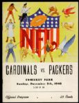 1948 Chicago Cardinals Green Bay Packers Comiskey Park Game Program
