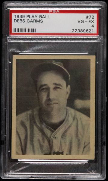 1939 Debs Garms Boston Bees Play Ball #72 Trading Card (PSA 4 VG - EX)