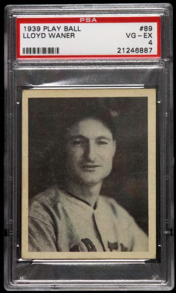 1939 Lloyd Waner Pittsburgh Pirates Play Ball #89 Trading Card (PSA 4 VG - EX)