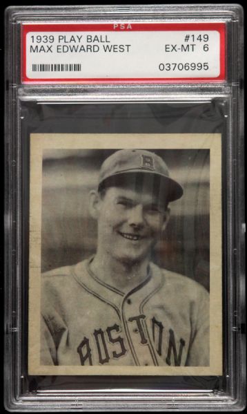 1939 Max Edward West Boston Bees Play Ball #149 Trading Card (PSA 6 EX - MT)