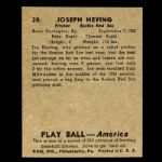 1939 Joseph Heving Boston Red Sox Play Ball #20 Baseball Card