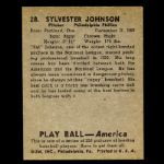 1939 Sylvester Johnson Philadelphia Phillies Play Ball #28 Baseball Card