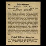 1939 Debs Garms Boston Bees Play Ball #72 Baseball Card