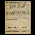 1939 Babe Dahlgren New York Yankees Play Ball #81 Baseball Card