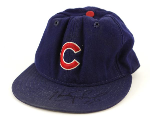 1991-93 Heathcliff Slocumb Chicago Cubs Signed Game Worn Cap (MEARS LOA/Player LOA/JSA)