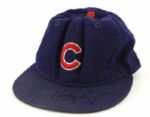 1991-93 Heathcliff Slocumb Chicago Cubs Signed Game Worn Cap (MEARS LOA/Player LOA/JSA)