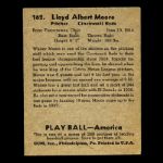 1939 Lloyd Albert Moore Cincinnati Reds Play Ball #162 High Number Baseball Card - Last Card of Set