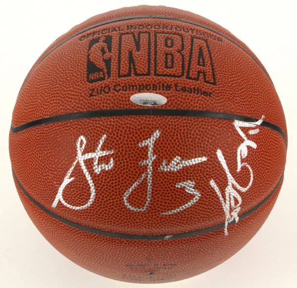 2003 Yao Ming Steve Francis Houston Rockets Signed Spalding I/O Basketball (TriStar Hologram)