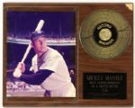 1980s Mickey Mantle New York Yankees 12" x 15" Record Breakers Display w/ Signed 8" x 10" Photo (JSA) 1940/2415