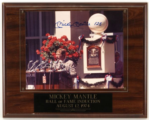 1988 Mickey Mantle New York Yankees 12" x 15" Display w/ 8" x 10" Signed Photo (JSA) 125/536