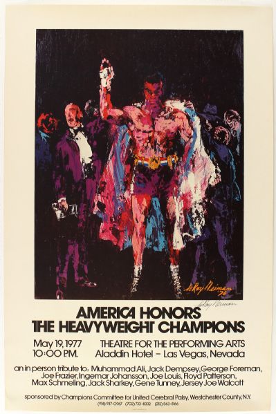 1977 American Honors The Heavyweight Champions 23" x 34" Leroy Neiman Signed Lithograph (JSA) 