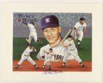 1980s-90s Mickey Mantle Roger Maris New York Yankees Lithograph Uncut Sheet Poster Collection - Lot of 6 w/ 1 Signed by Mantle (JSA)