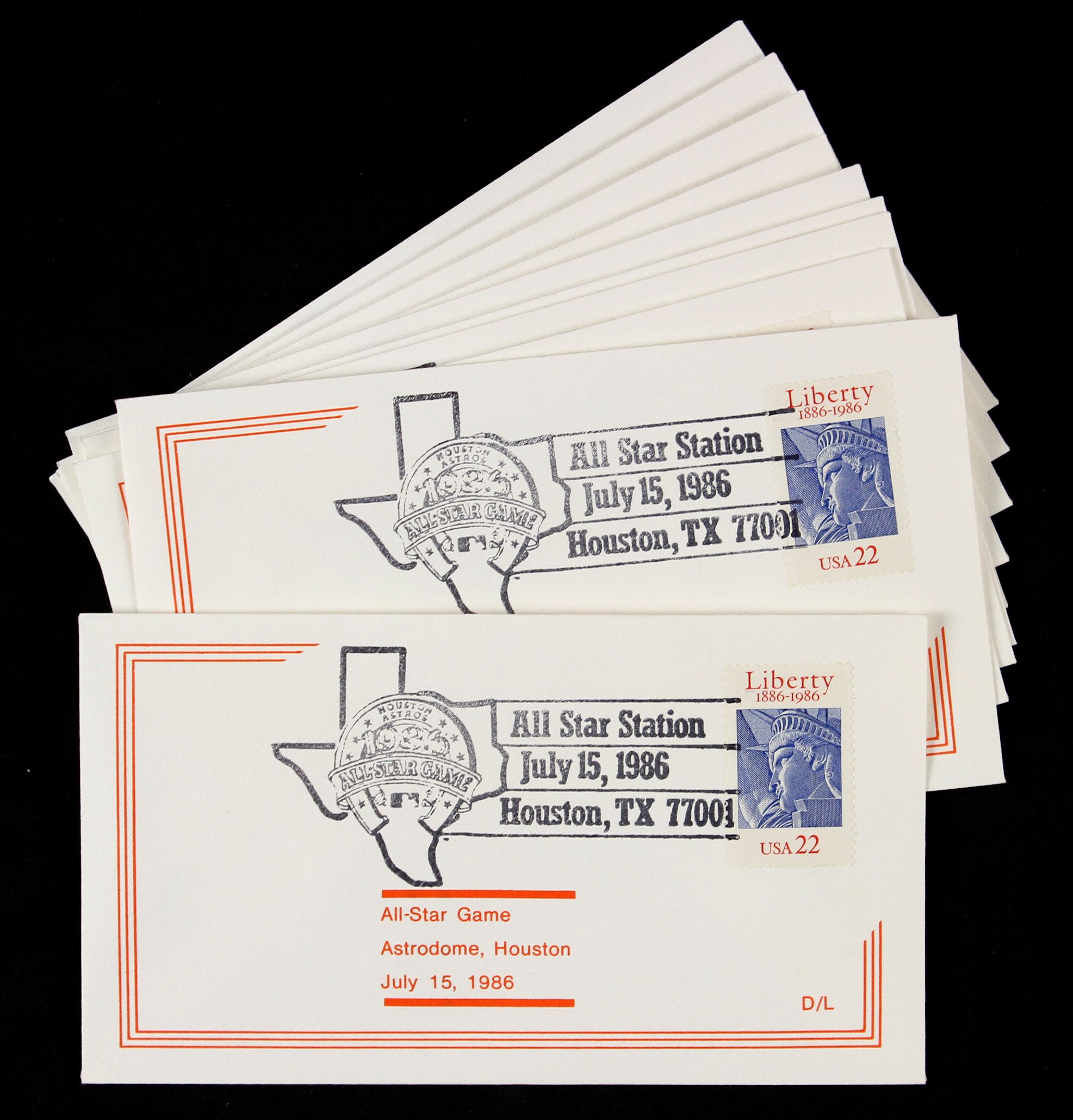 Postmarked Envelop Lot Detail - 1986 Houston Astros All-Star Game Postmarked Envelope ...