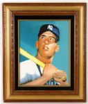 1990s Circa Mickey Mantle Framed Replica Print of 1952 Topps Card 18" x 21" 