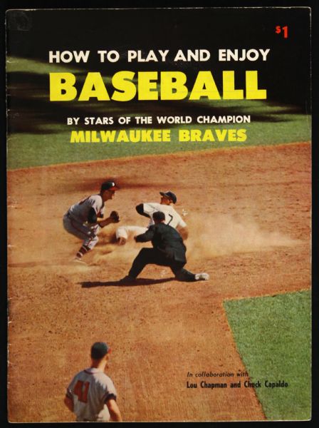 1958 How To Play and Enjoy Baseball Featuring Stars of World Champion Milwaukee Braves w/ Mickey Mantle on Cover