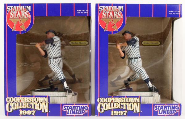 1997 Mickey Mantle New York Yankees MIB Stadium Stars Cooperstown Collection Starting Lineup Figure - Lot of 2