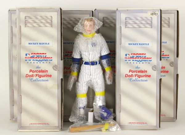 1990 Mickey Mantle Sports Impressions Porcelain Doll Collection 7" x 16"  MIB (Lot of 6)