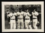 1960s Velmamat Photo Featuring Mickey Mantle New York Yankees w/ Army Cadets 4" x 5" 