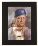 2000 Mickey Mantle New York Yankees 16" x 20" Matted Jimmy W Lithograph
