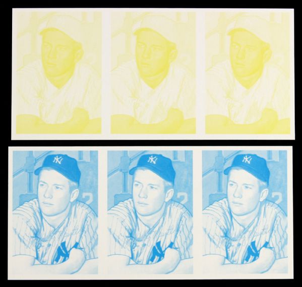 2000s Topps Vault Mickey Mantle Commemorative 3-Card Proof Strips (Lot of 2)