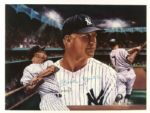 1986 Mickey Mantle New York Yankees Signed & Inscribed "No. 7" 18" x 24" Robert Stephen Simon Lithograph (JSA)