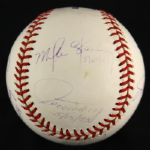 2000-14 Signed Nolan Ryan Official Major League Selig Baseball w/ 7 Catchers Who Caught His 7 No-Hitters
