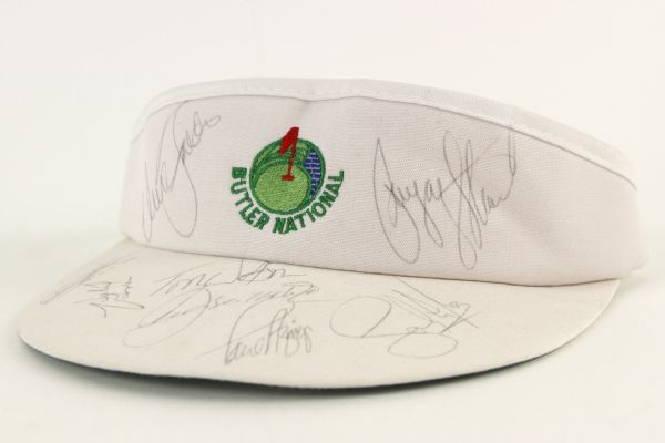 1990s Butler National Golf Visor Signed by 8 Golfers Payne Stewart Seve Ballesteros Tom Watson (JSA)