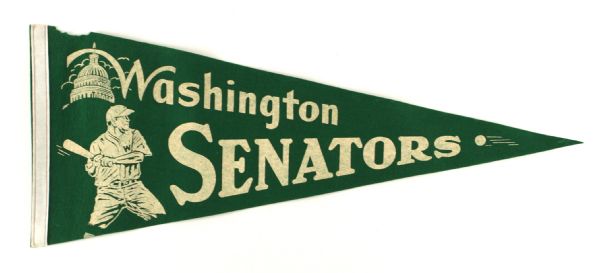 1950s Washington Senators Full Size 29" Baseball Pennant