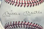 1990's Mickey Mantle New York Yankees Signed 18 x 24 Framed Lithograph (JSA) 124/300